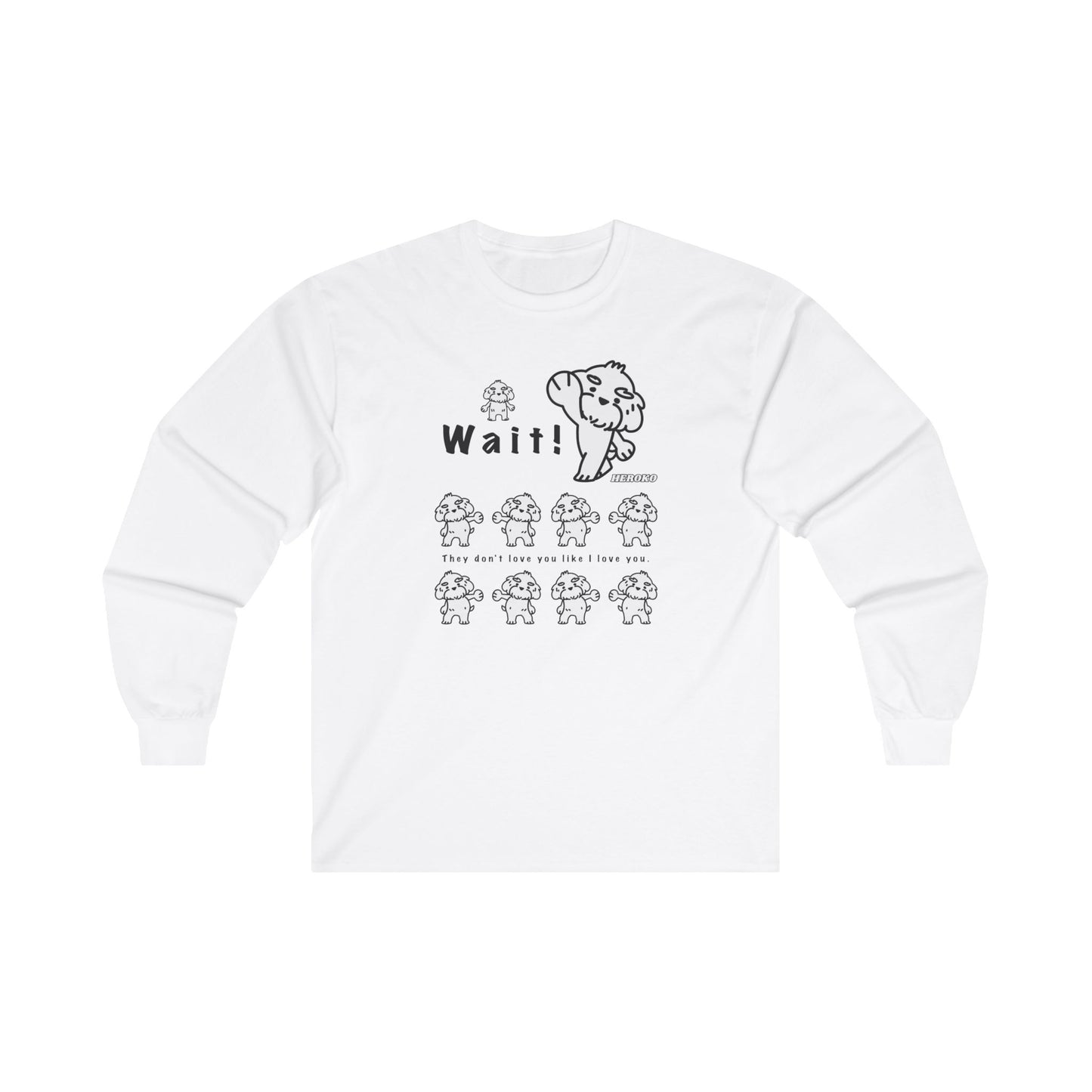 Adults WAIT! DANCING DOGS MEME Long Sleeve Tee (Runs Small for Men)