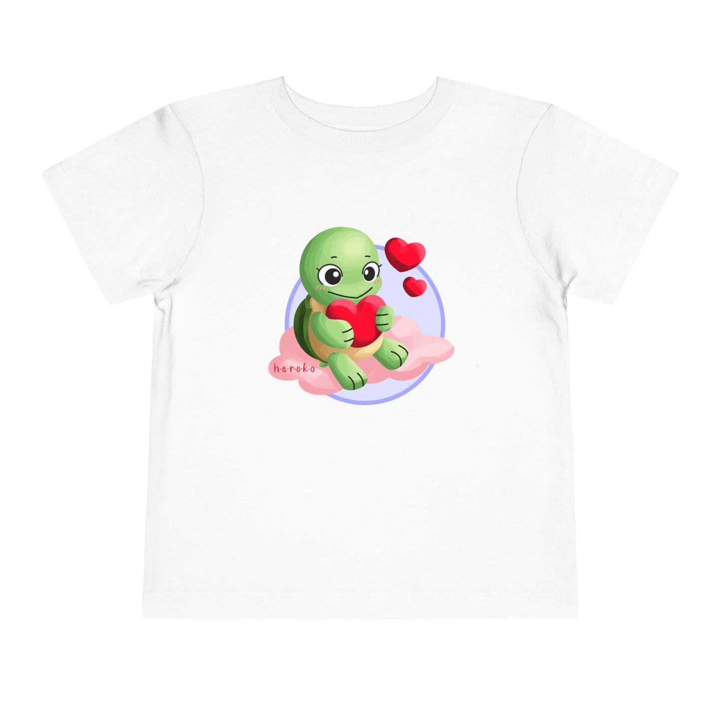 Toddler Tee - Cute Turtle Valentine's Day Design