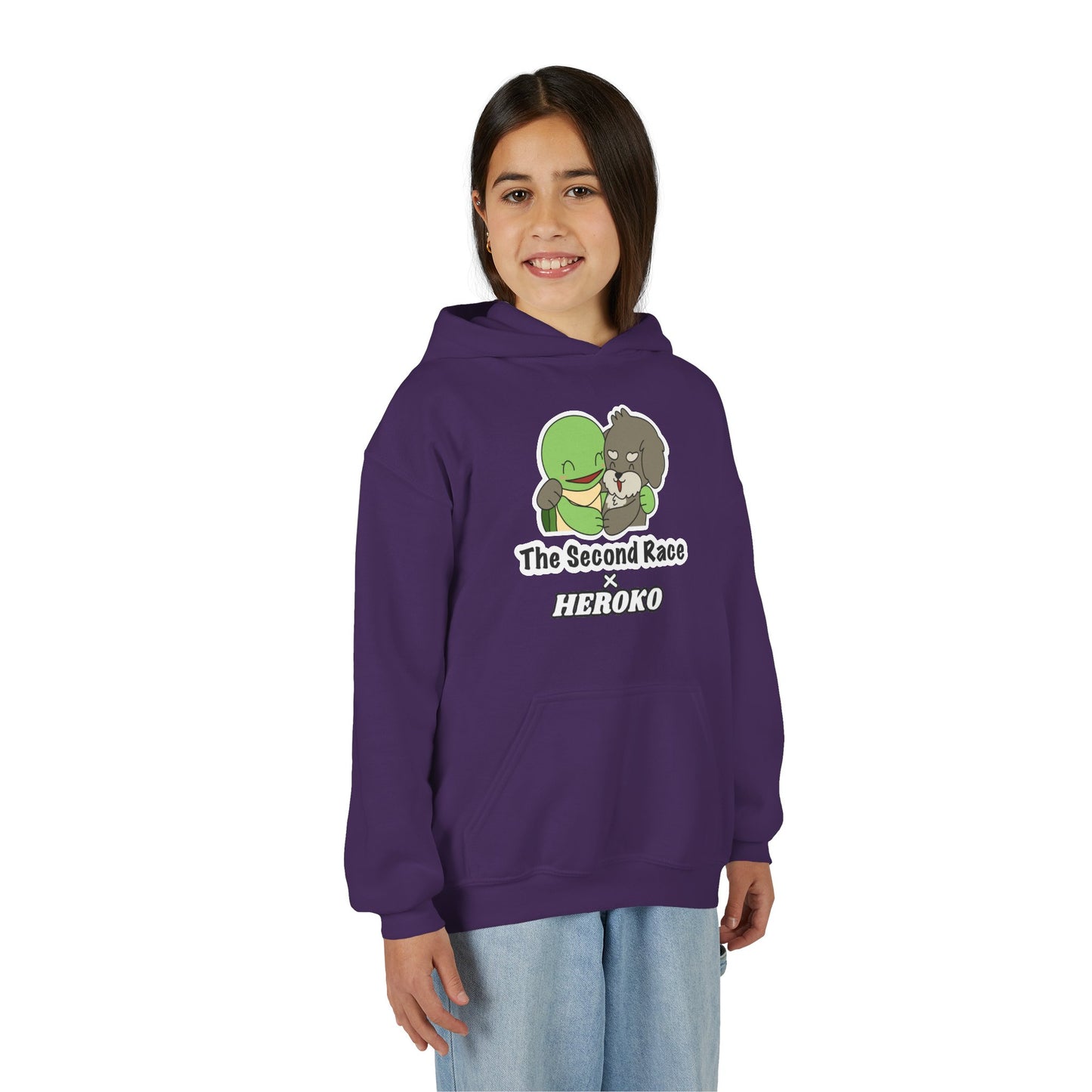 Kids Hoodie — Cute Turtle and Puppy Friends "The Second Race"