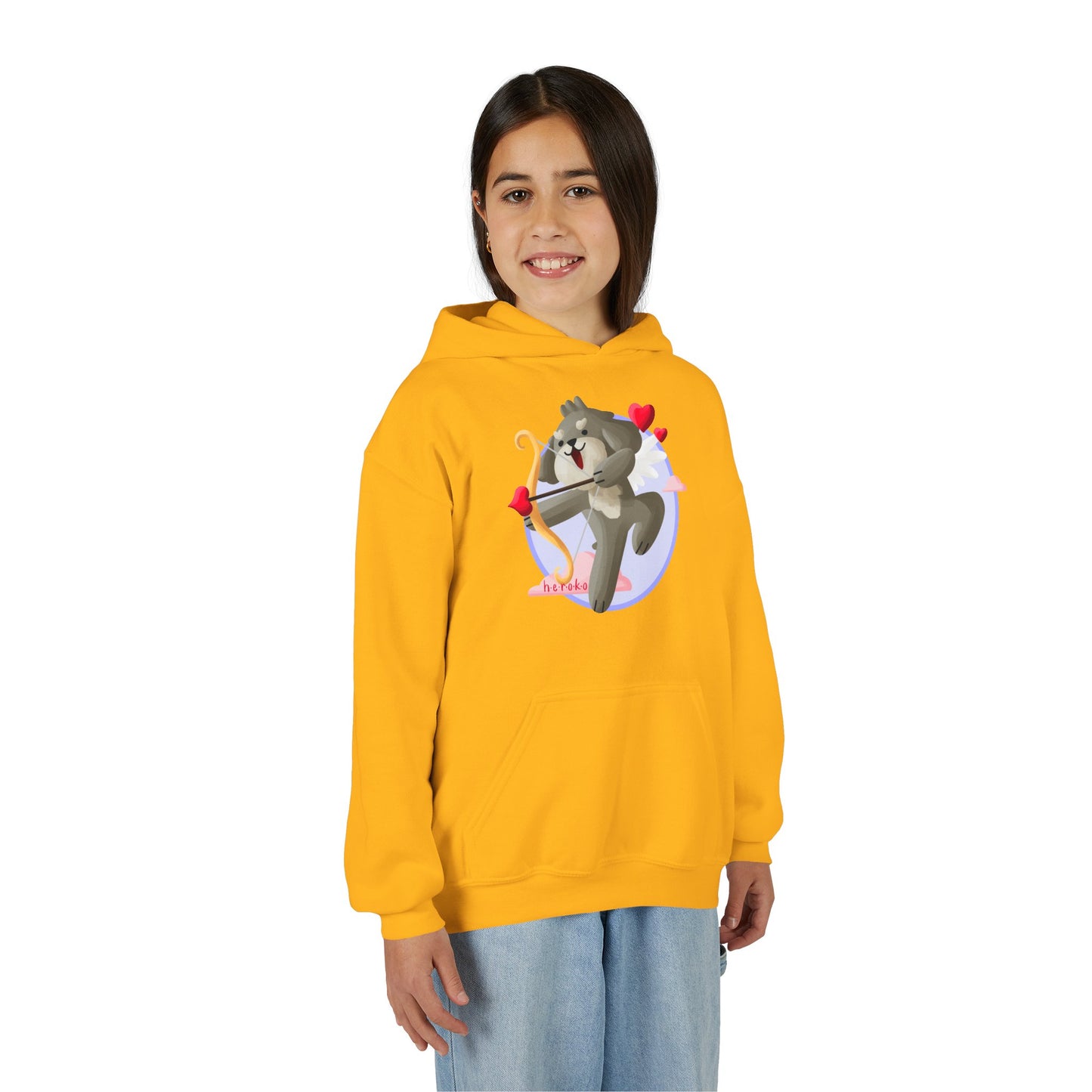Kids Hoodie - Cute Dog Valentine's Day Design