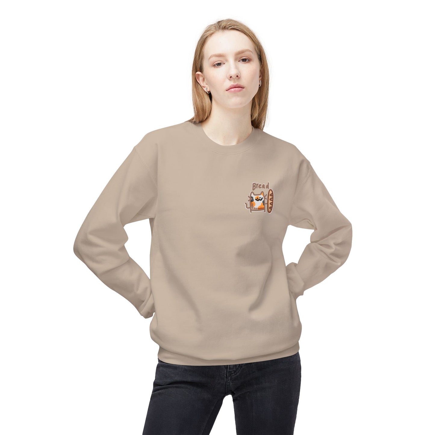 Adults CATS BREAD Fleece Crewneck Sweatshirt
