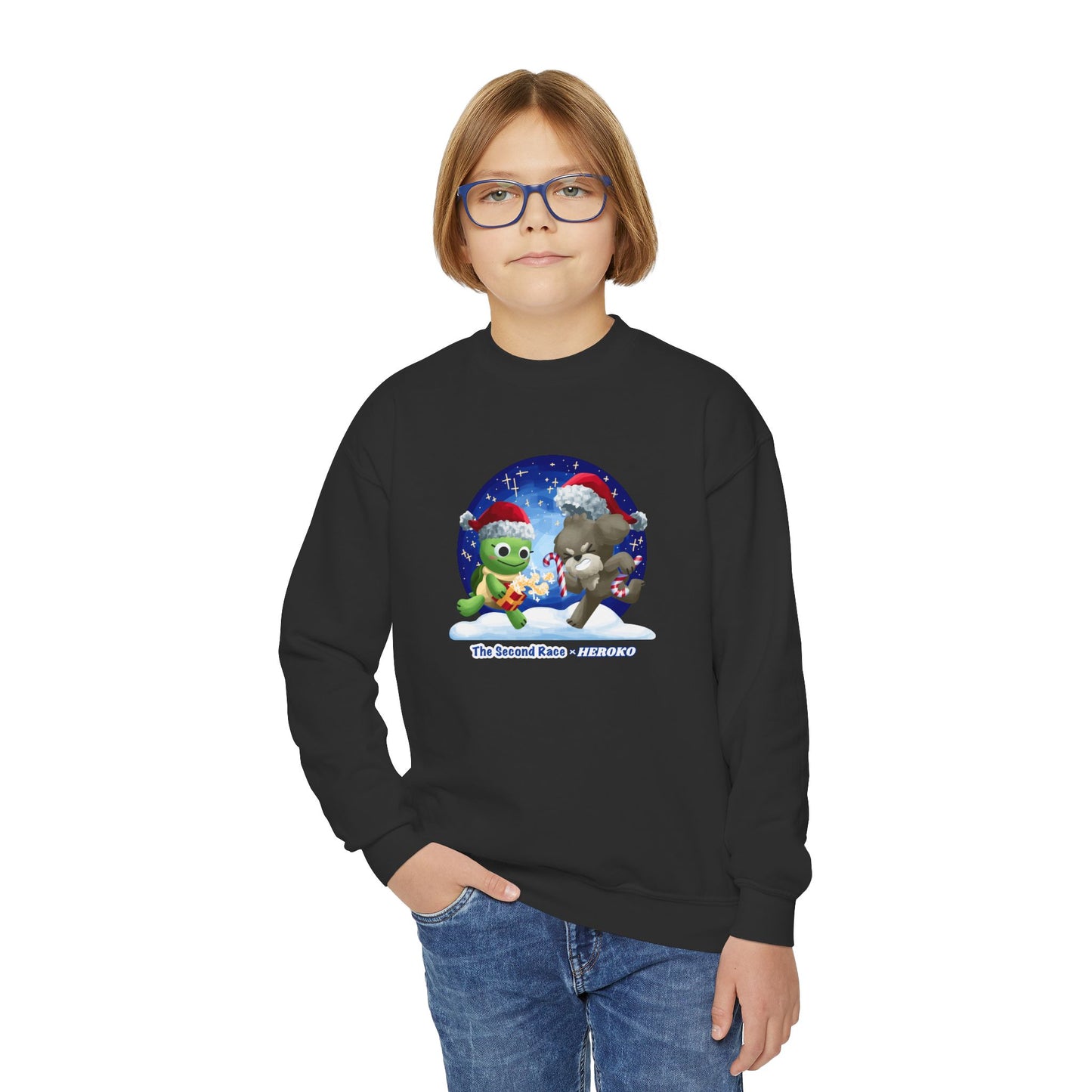 Kids Christmas Turtle and Puppy Crewneck Sweatshirt