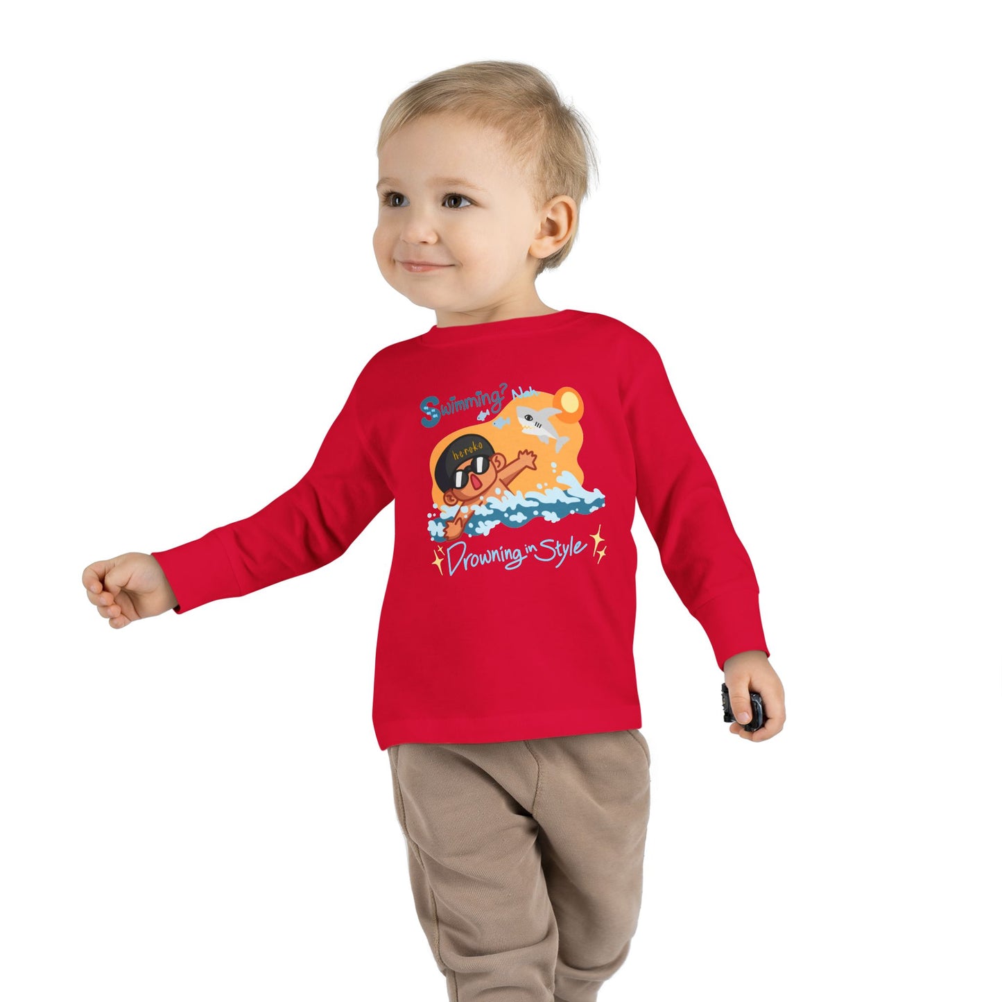 Toddler's SWIMMING IN STYLE Long Sleeve Tee