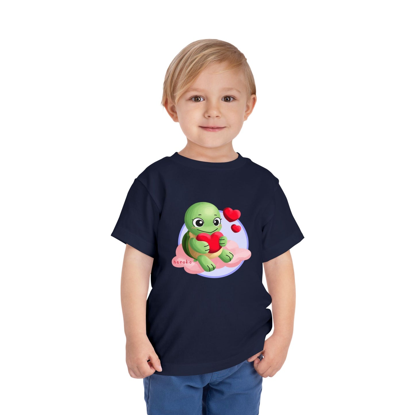 Toddler Tee - Cute Turtle Valentine's Day Design