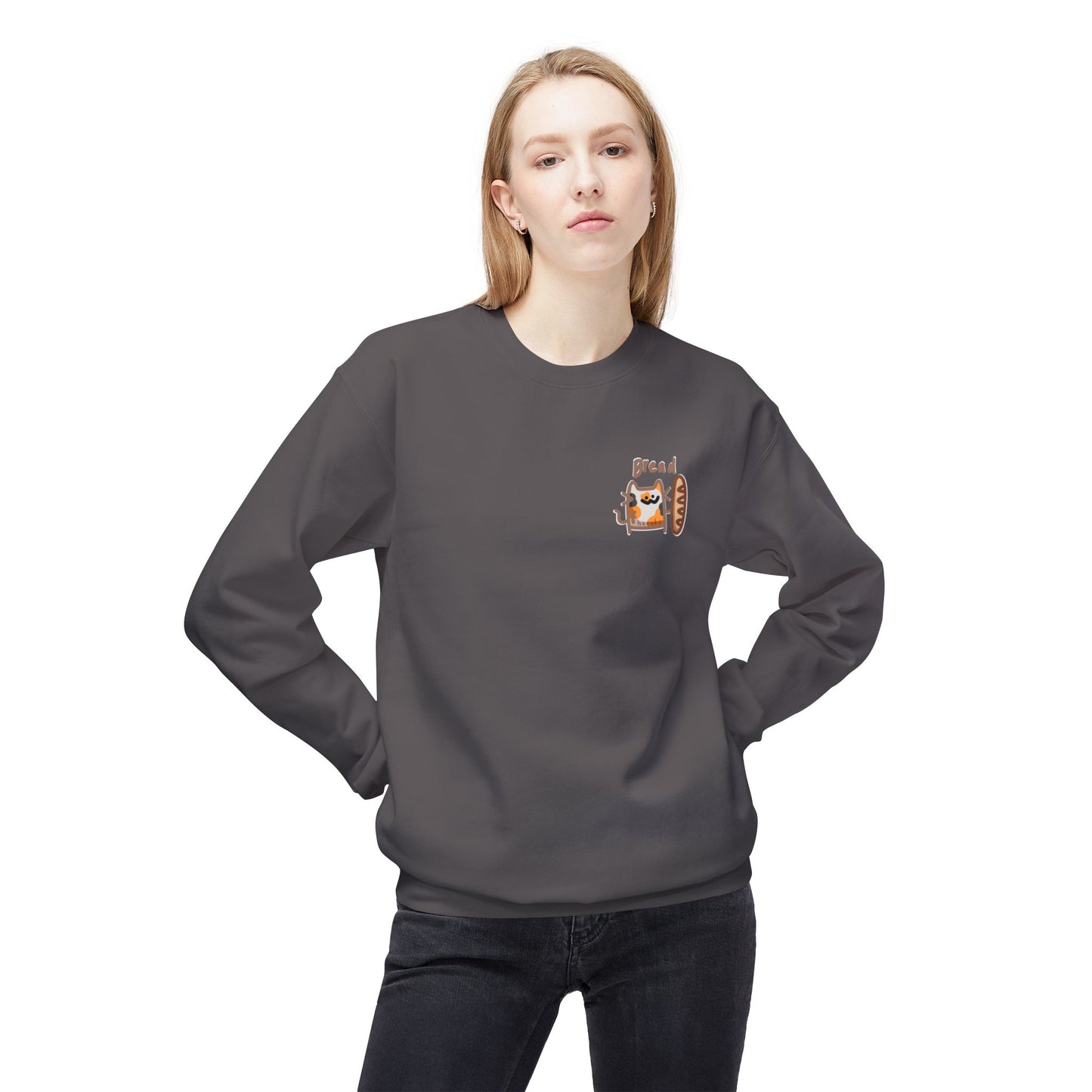 Adults CATS BREAD Fleece Crewneck Sweatshirt