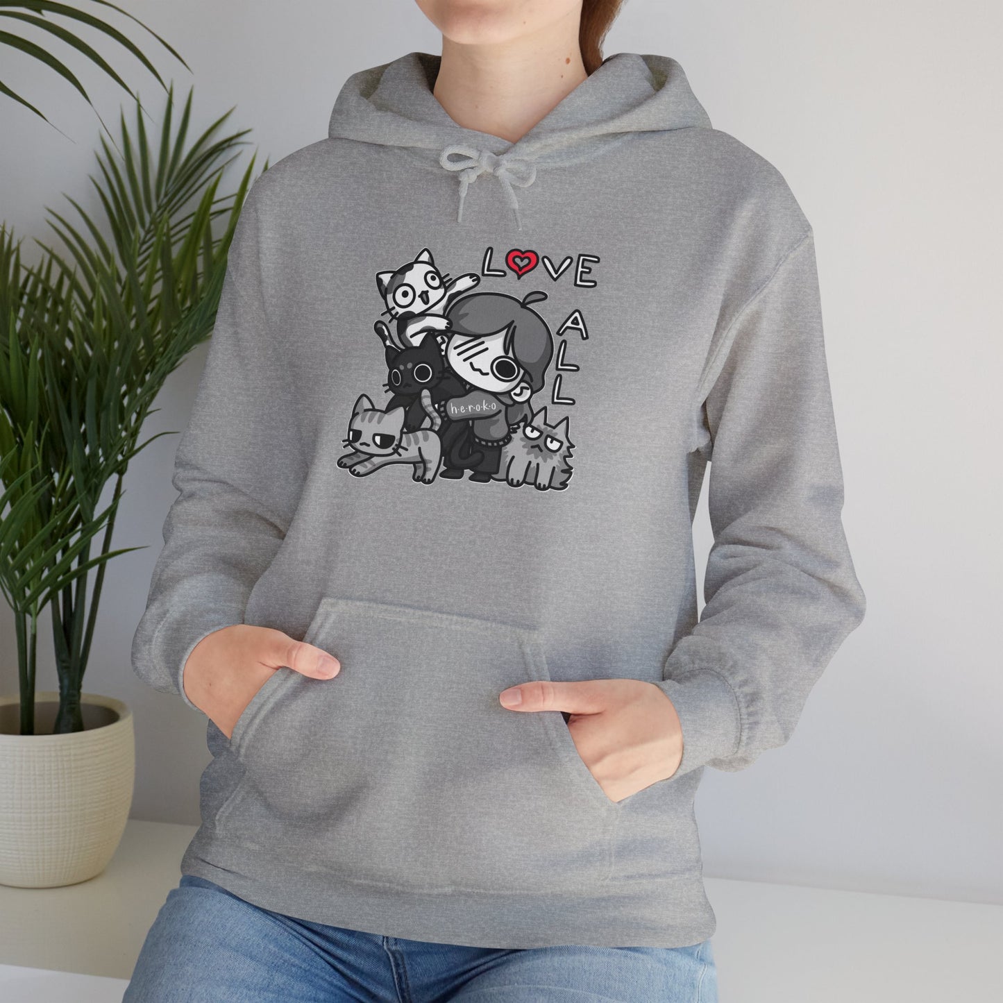 Adults LOVE ALL CATS Hoodies