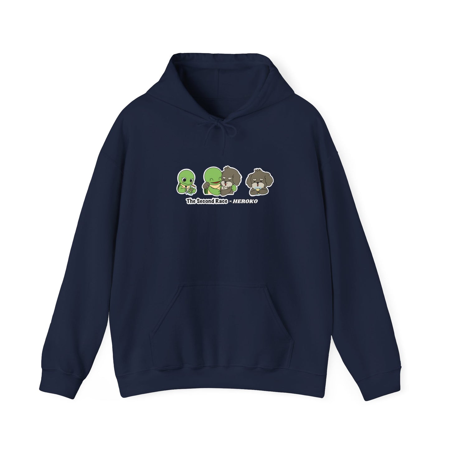 Adults Hoodie 'The Second Race' Turtle and Puppy Trio Sweatshirt