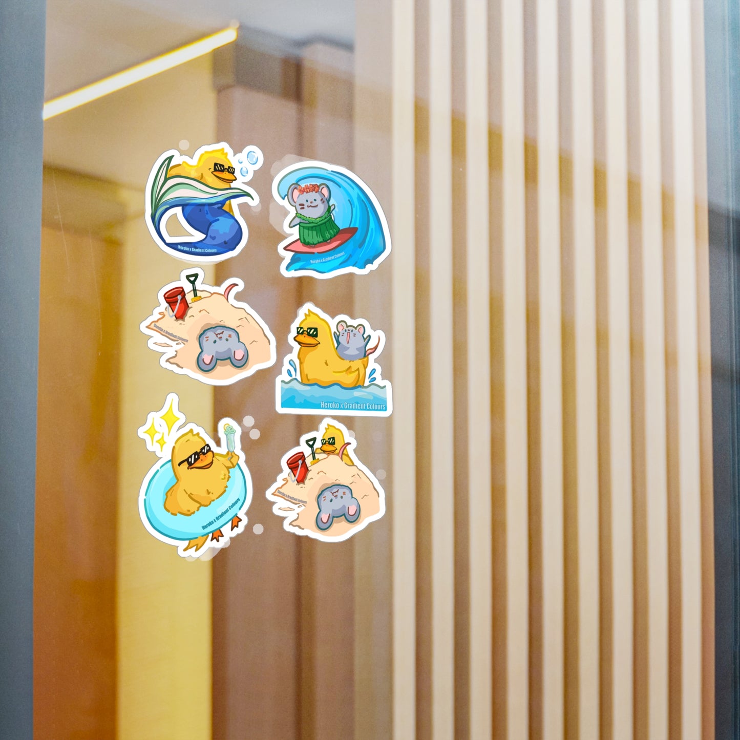 Summer Beach Theme STICKERS -SET Kiss-Cut Vinyl Decals
