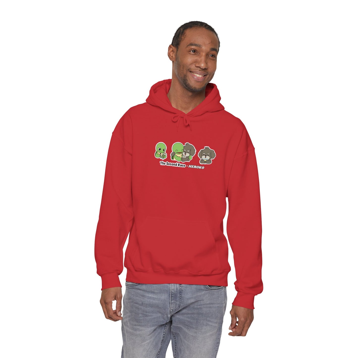 Adults Hoodie 'The Second Race' Turtle and Puppy Trio Sweatshirt