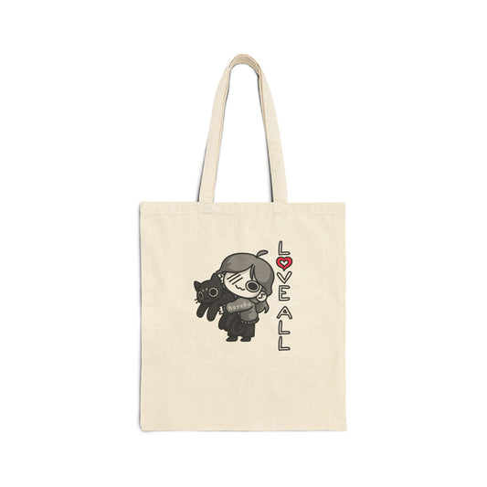 LOVE CAT Cotton Canvas Tote Bag