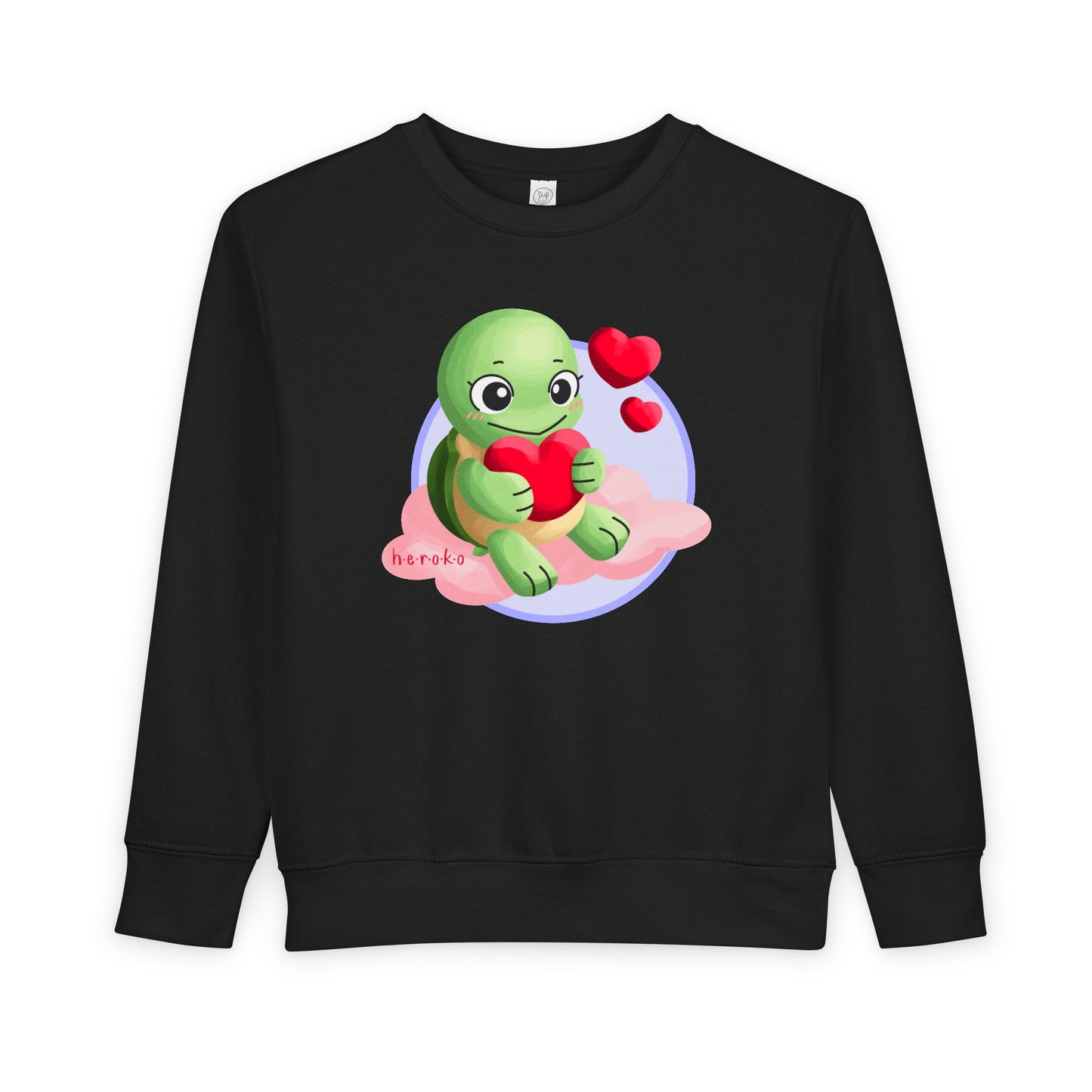 Toddler Sweatshirt  - Cute Turtle Valentine's Day Design