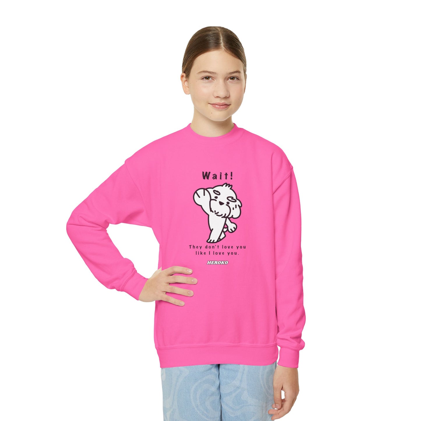 Youth WAIT! DOG MEME Crewneck Sweatshirt