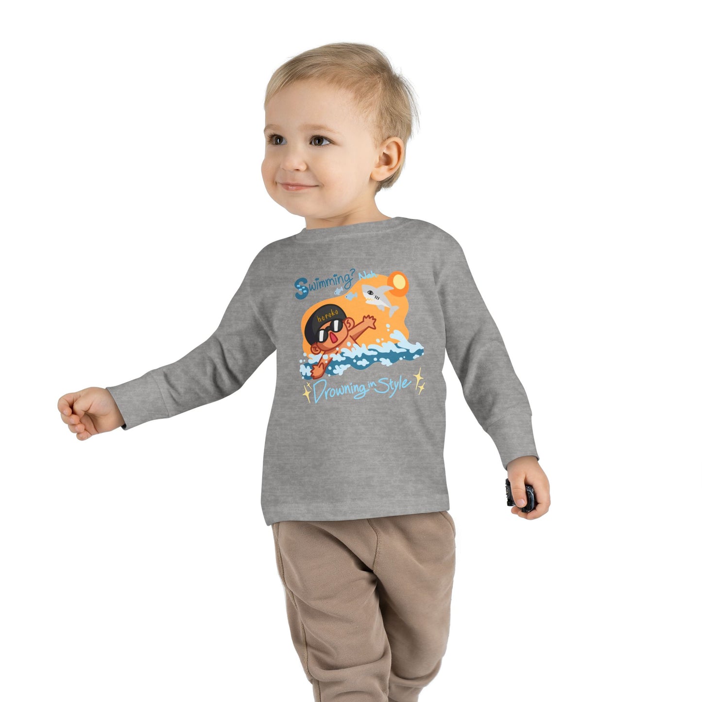 Toddler's SWIMMING IN STYLE Long Sleeve Tee