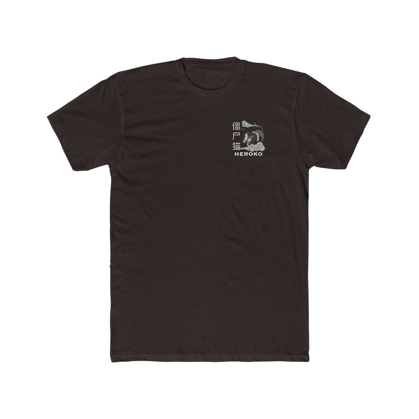 Spooky Unisex Tee, Chinese Ancient Zombie Cat B&W Design
