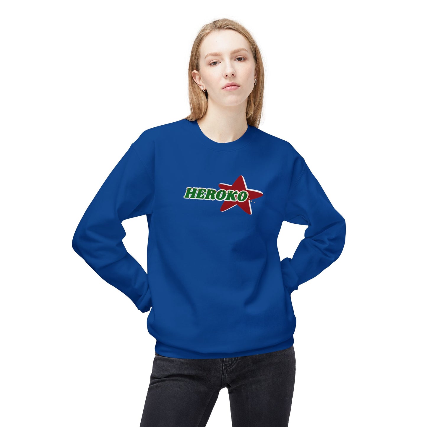 Adults HEROKO CHRISTMAS STAR Fleece Crewneck Sweatshirt