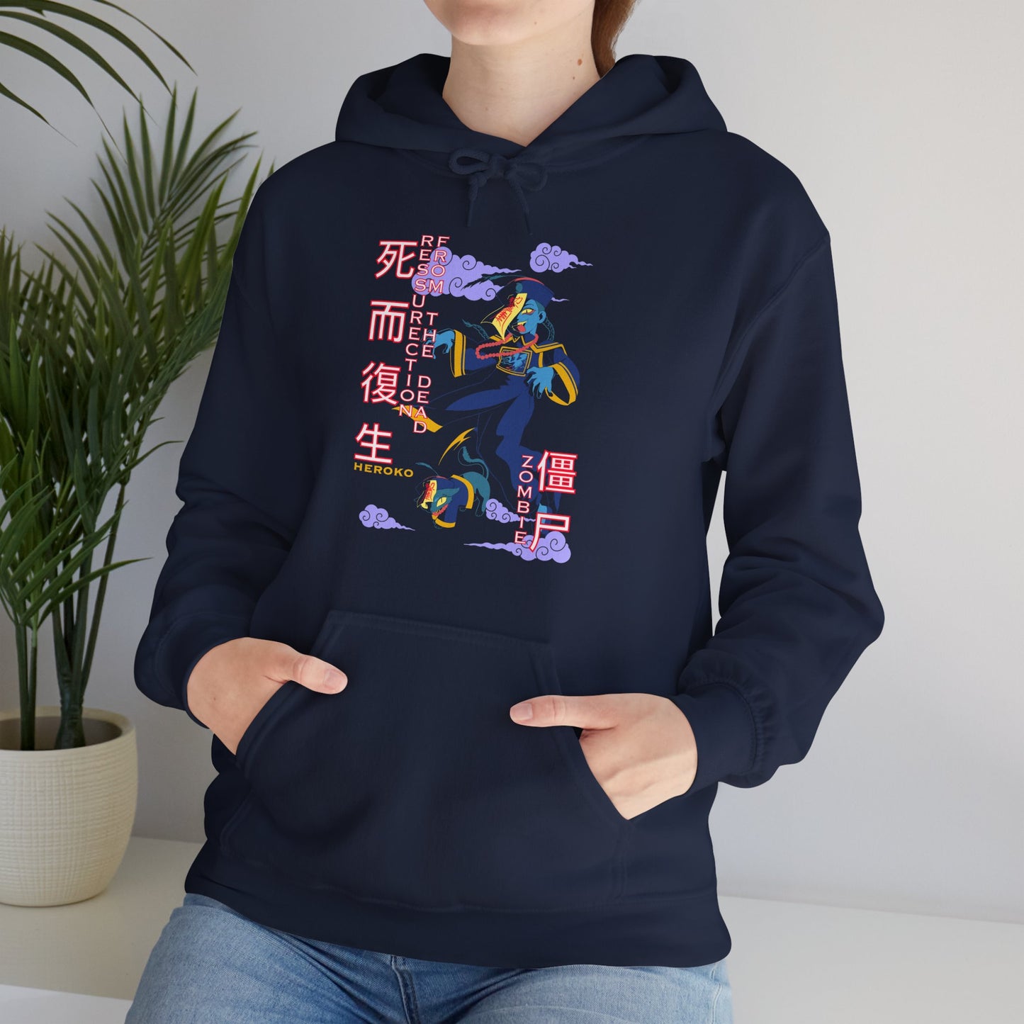 Adults Unisex Hoodie, Chinese Ancient Zombies Design