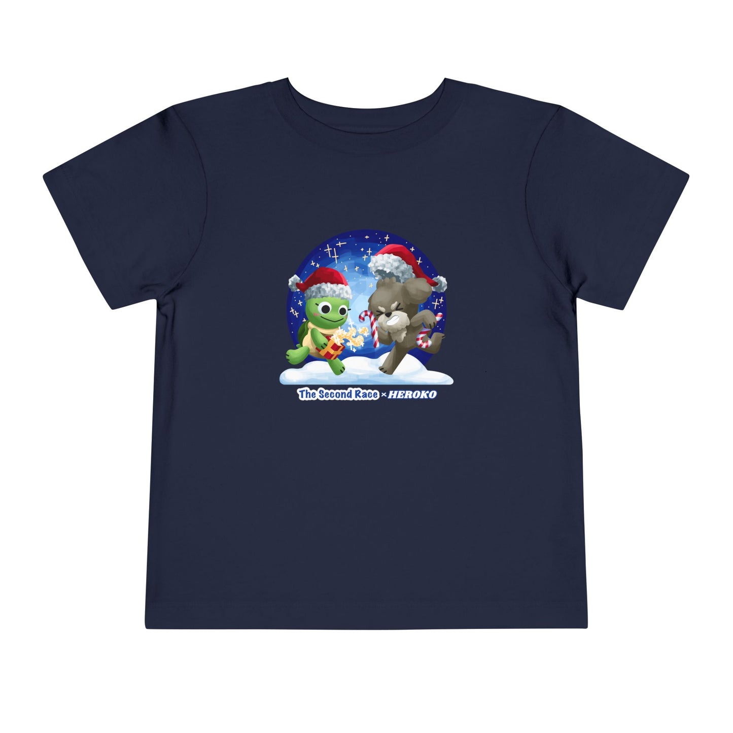 Toddler Tee - Cute Christmas Turtle & Puppy in a Snow Globe Holiday Design
