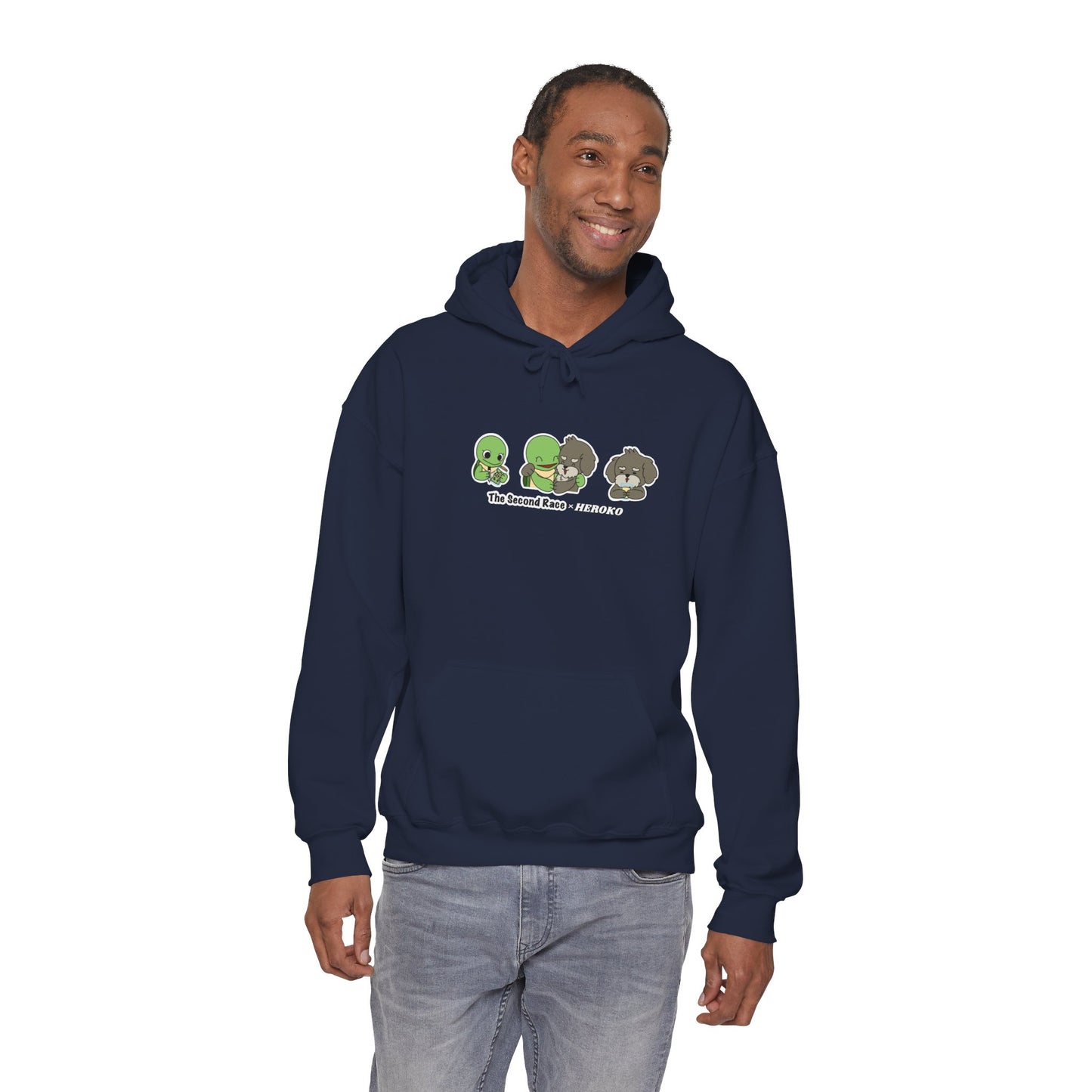 Adults Hoodie 'The Second Race' Turtle and Puppy Trio Sweatshirt
