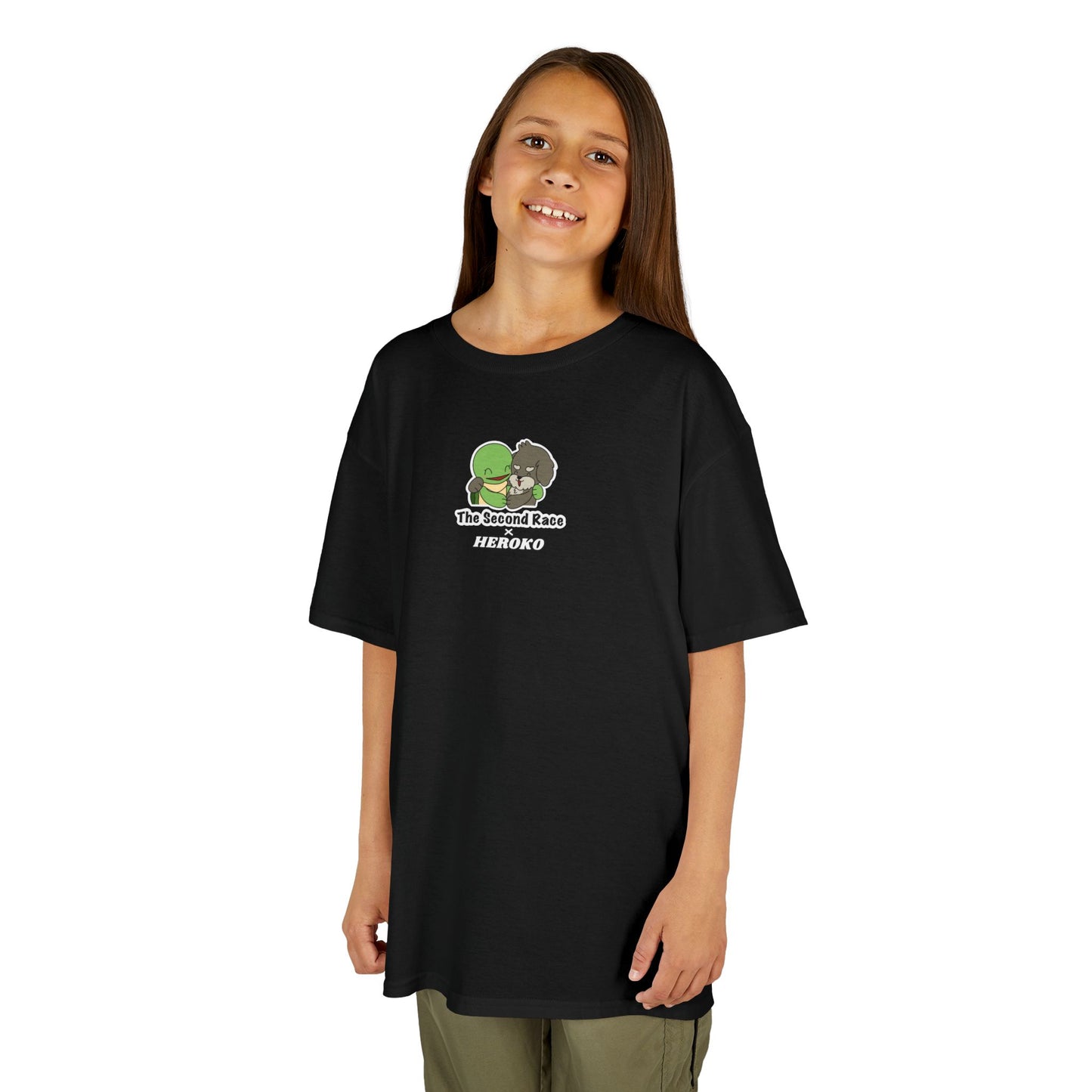 Kids Tee -"The Second Race" Cute Turtle and Puppy Graphic Tee