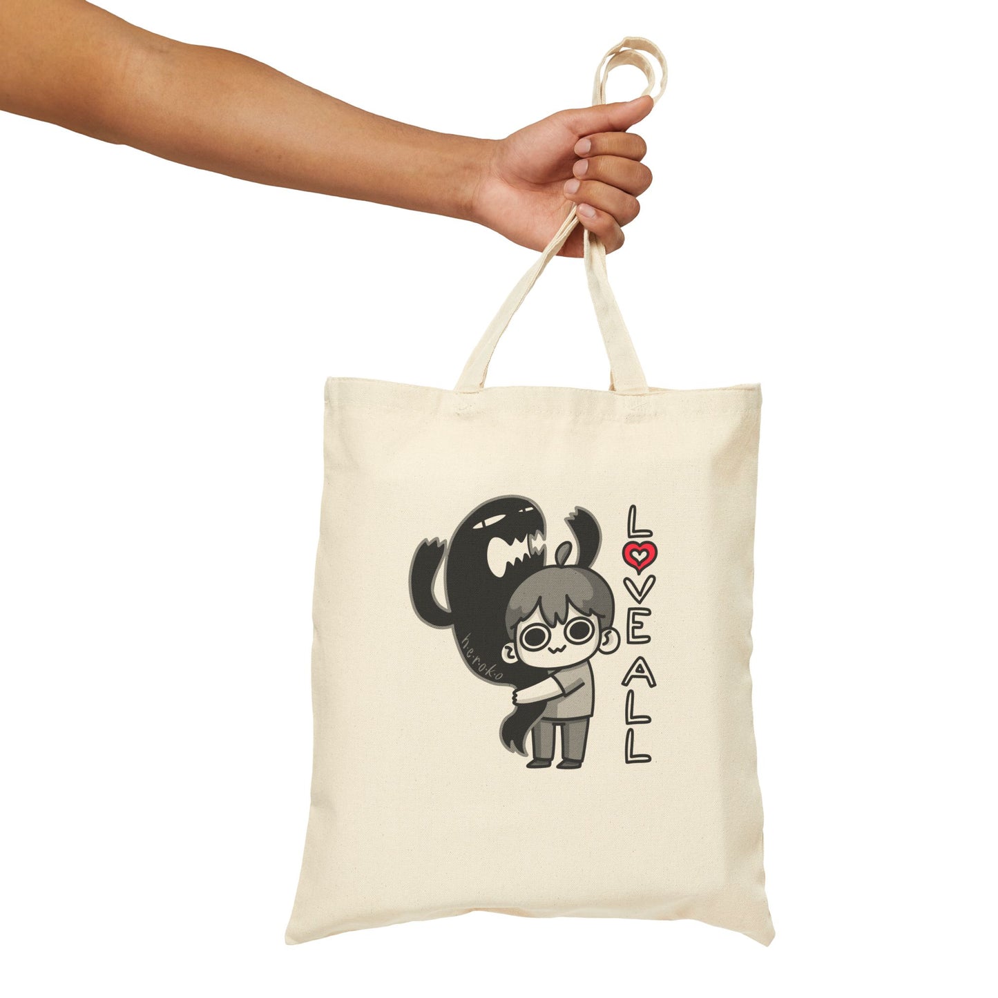 LOVE ALL CREATURES Cotton Canvas Tote Bag