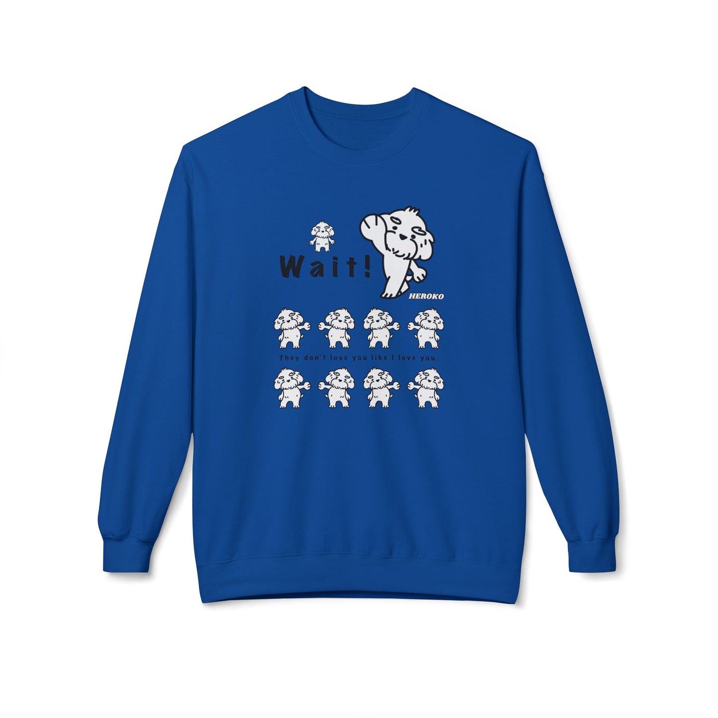 Adults WAIT! DANCING DOGS MEME Fleece Crewneck Sweatshirt