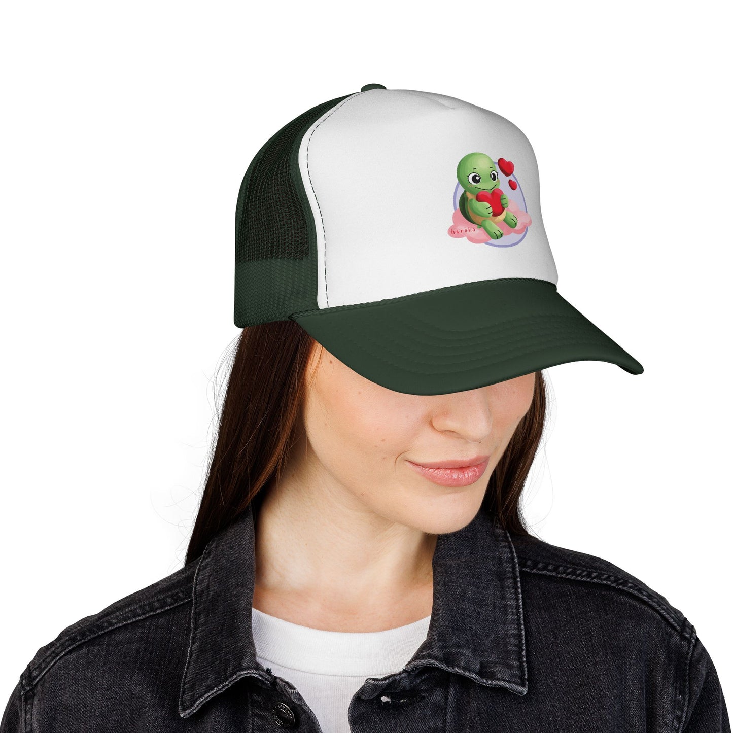 Cute Turtle Valentine's Day Design Trucker Cap/Hat