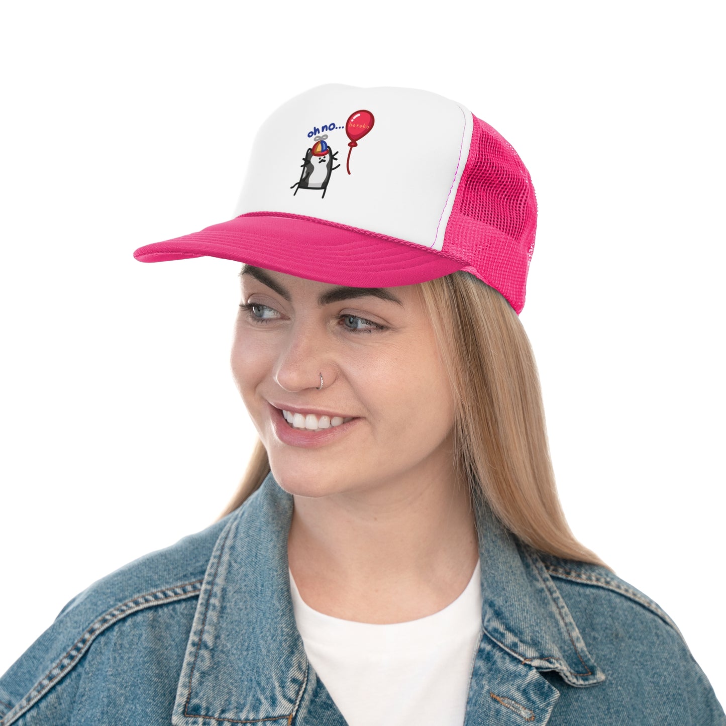 CATS OH NO RED BALLOON Trucker Cap/Hat