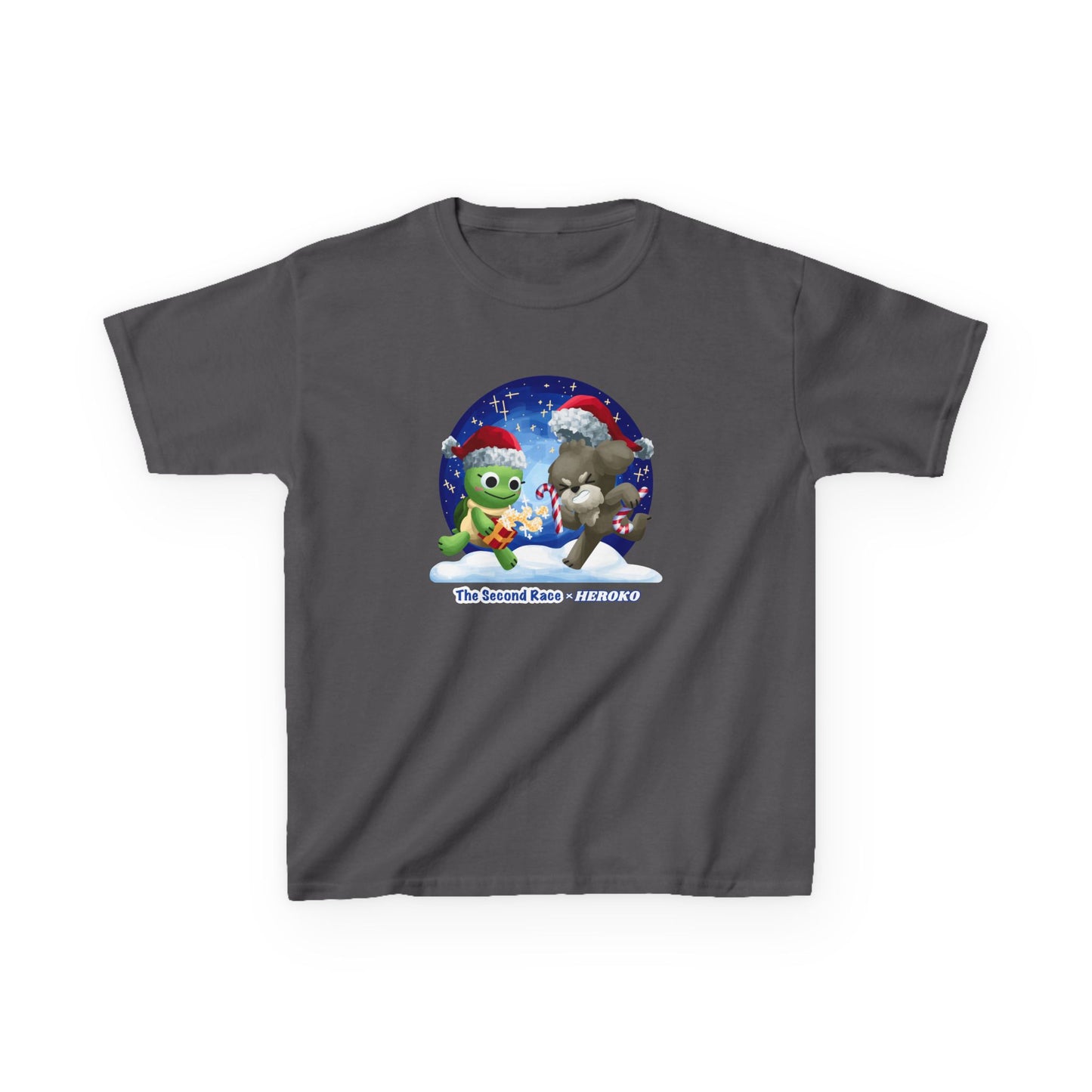 Kids Tee - Cute Holiday Turtle and Puppy in a Snow Globe from "The Second Race"