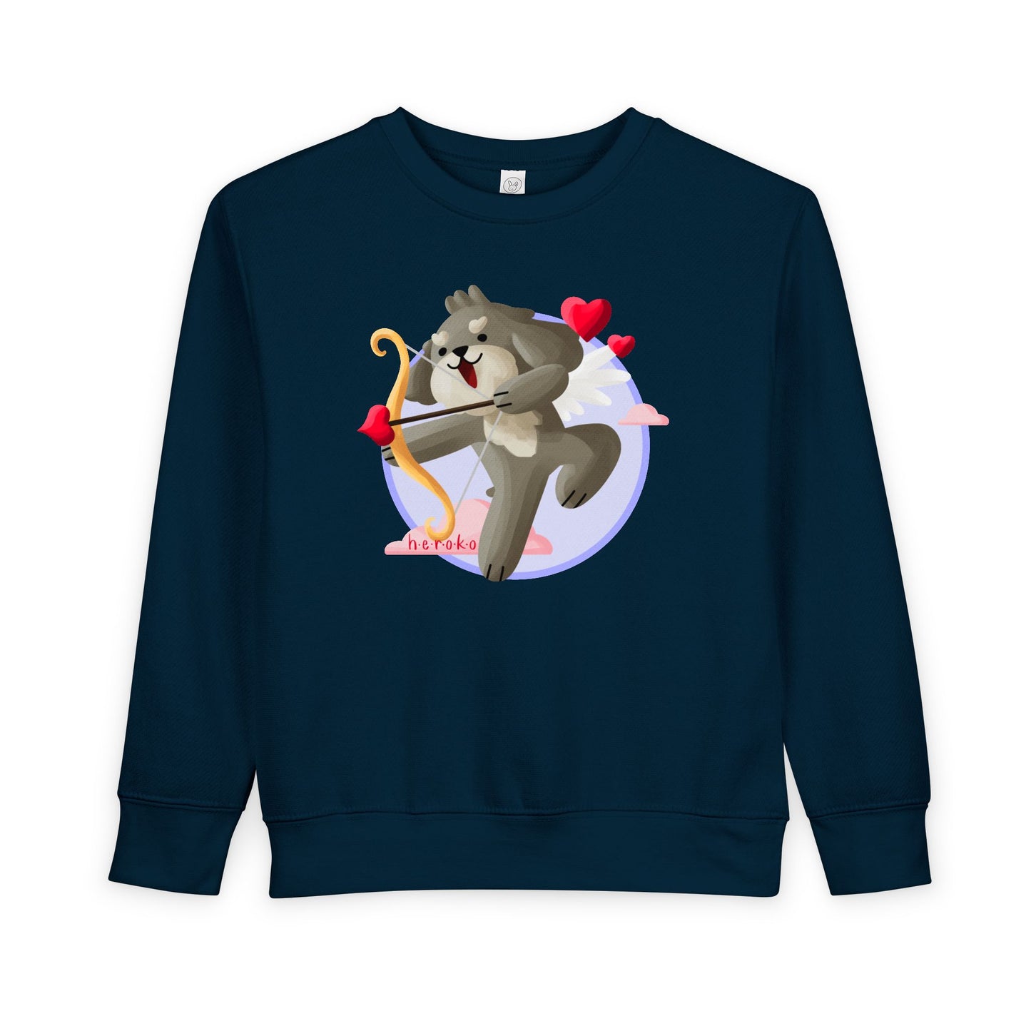 Toddler Sweatshirt  - Cute Dog Valentine's Day Design