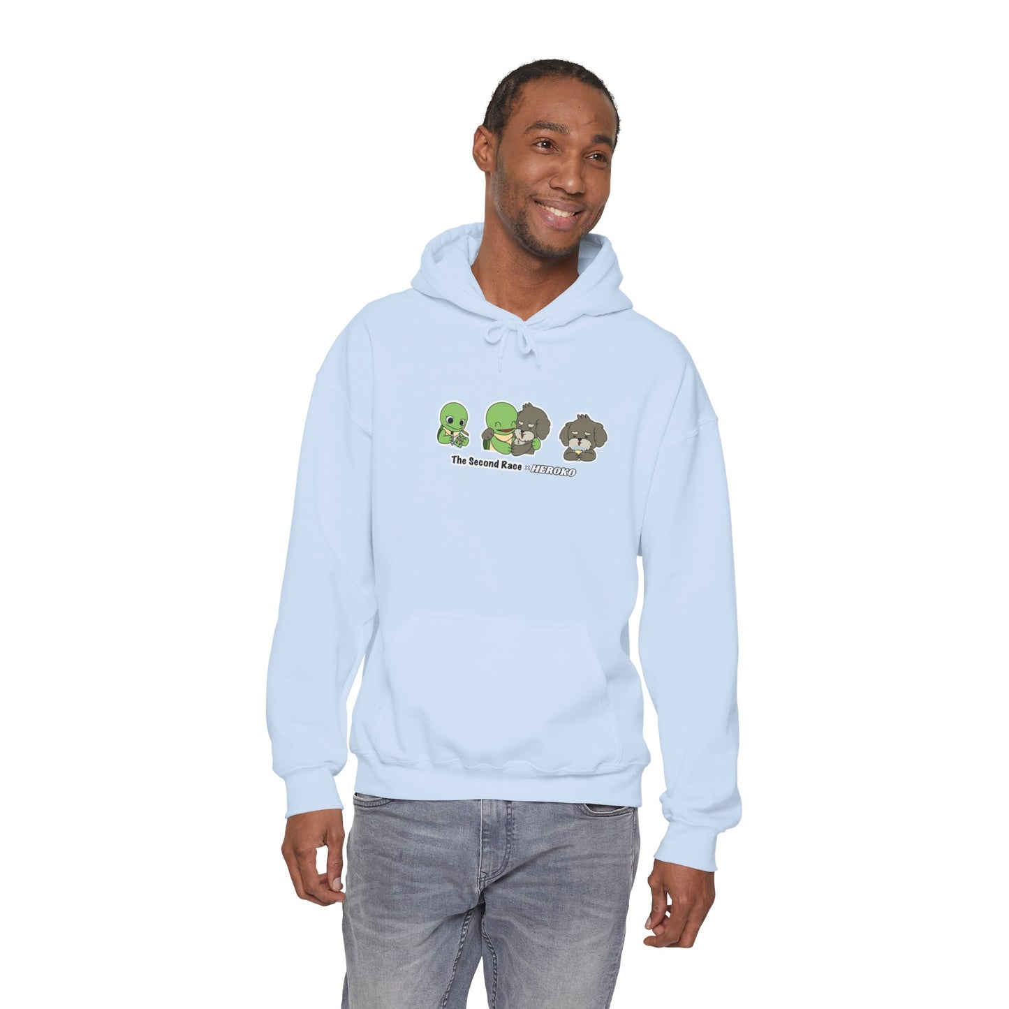 Adults Hoodie 'The Second Race' Turtle and Puppy Trio Sweatshirt
