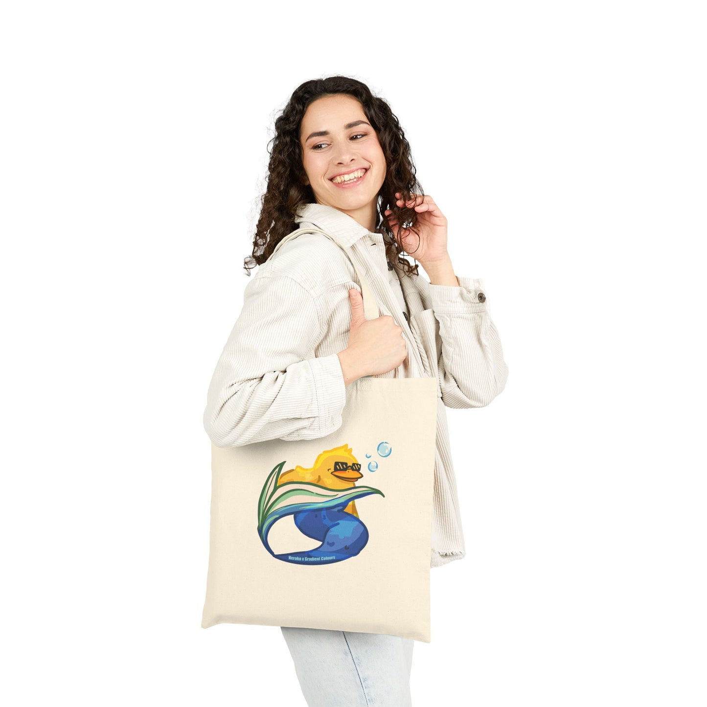 Mermaid Ducky Canvas Tote Bag