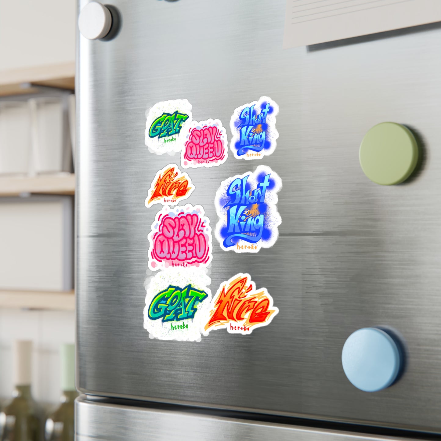 Graffiti 8 STICKERS -SET Kiss-Cut Vinyl Decals