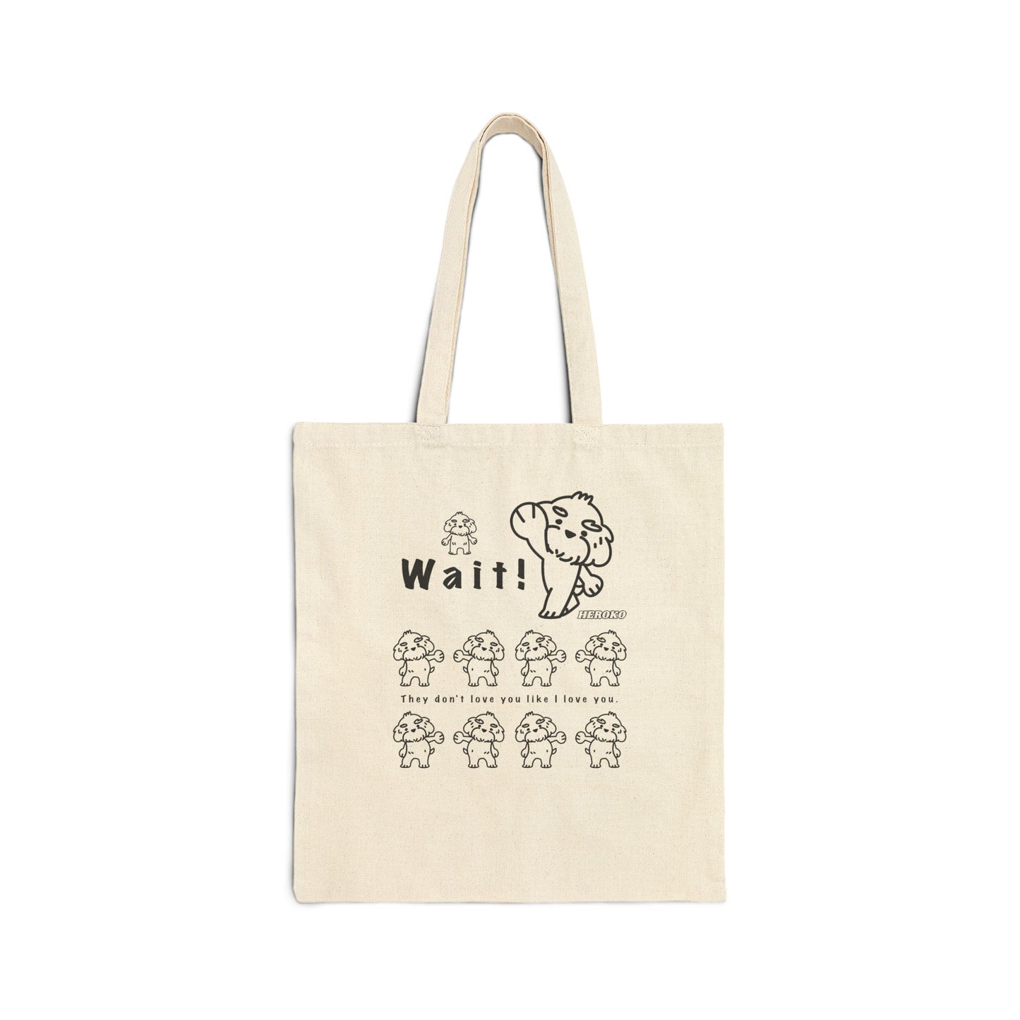 WAIT! DANCING DOG MEME Cotton Canvas Tote Bag