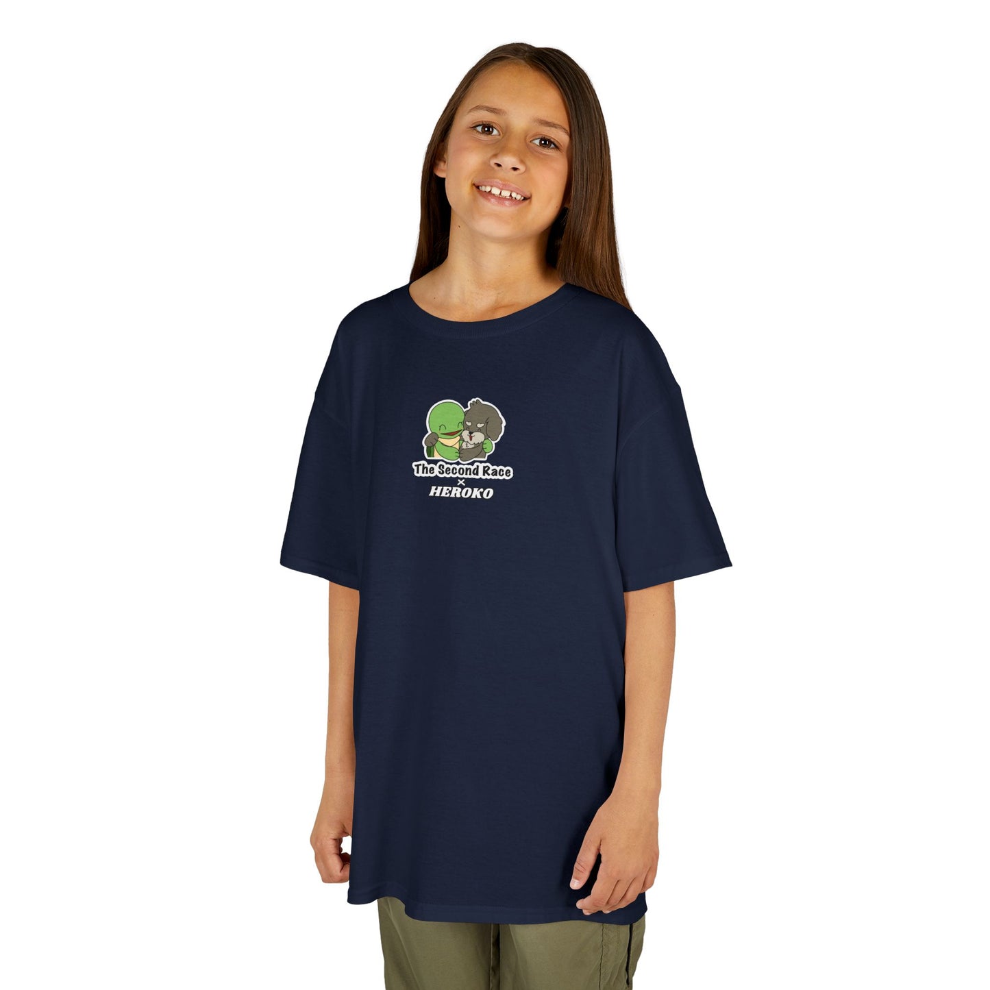 Kids Tee -"The Second Race" Cute Turtle and Puppy Graphic Tee