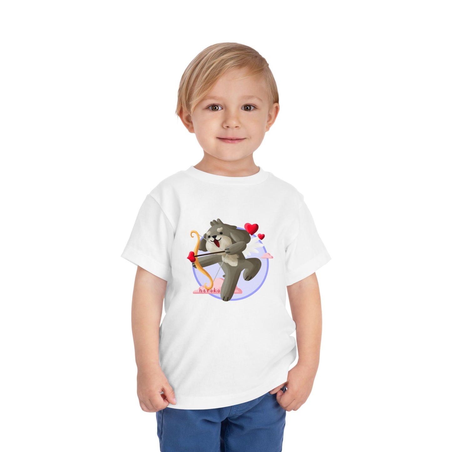 Toddler Tee - Cute Dog Valentine's Day Design
