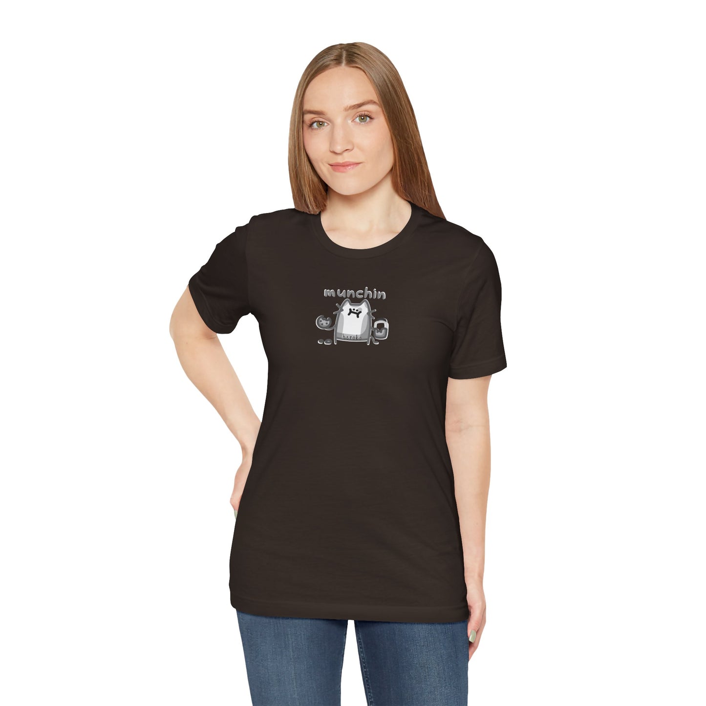 Adults CAT MUNCHIN' IN B&W Retail Fit Cotton Tee