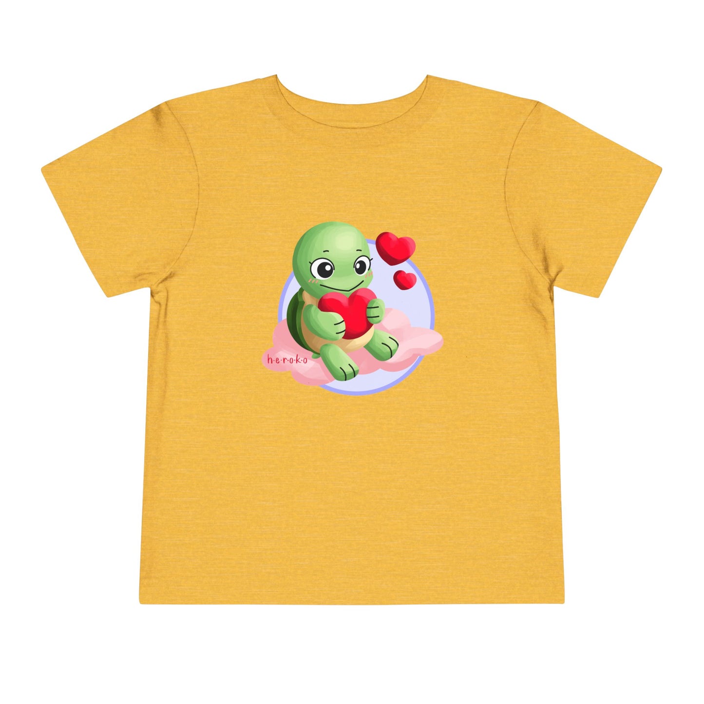 Toddler Tee - Cute Turtle Valentine's Day Design