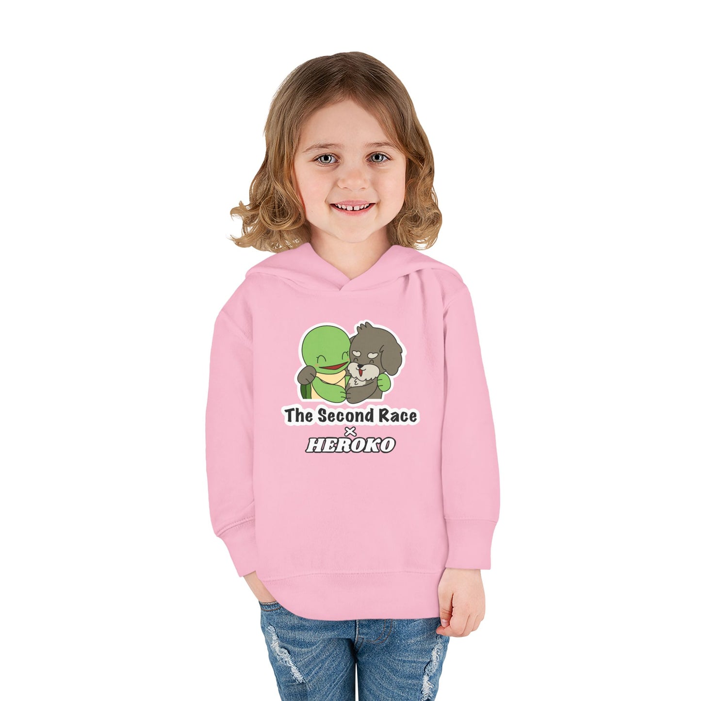 Toddler Hoodie - Cute Turtle & Dog "The Second Race" Fleece Pullover