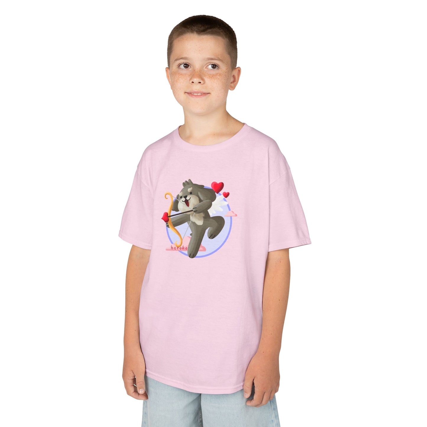 Kids Tee -Cute Dog Valentine's Day Graphic Tee