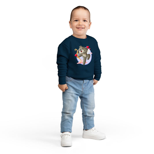 Toddler Sweatshirt  - Cute Dog Valentine's Day Design