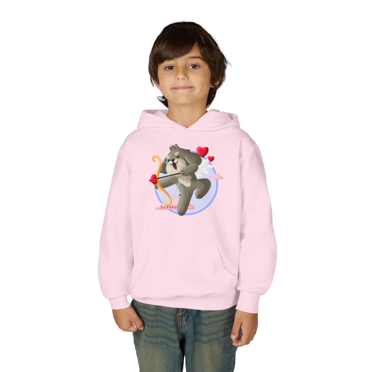 Kids Hoodie - Cute Dog Valentine's Day Design