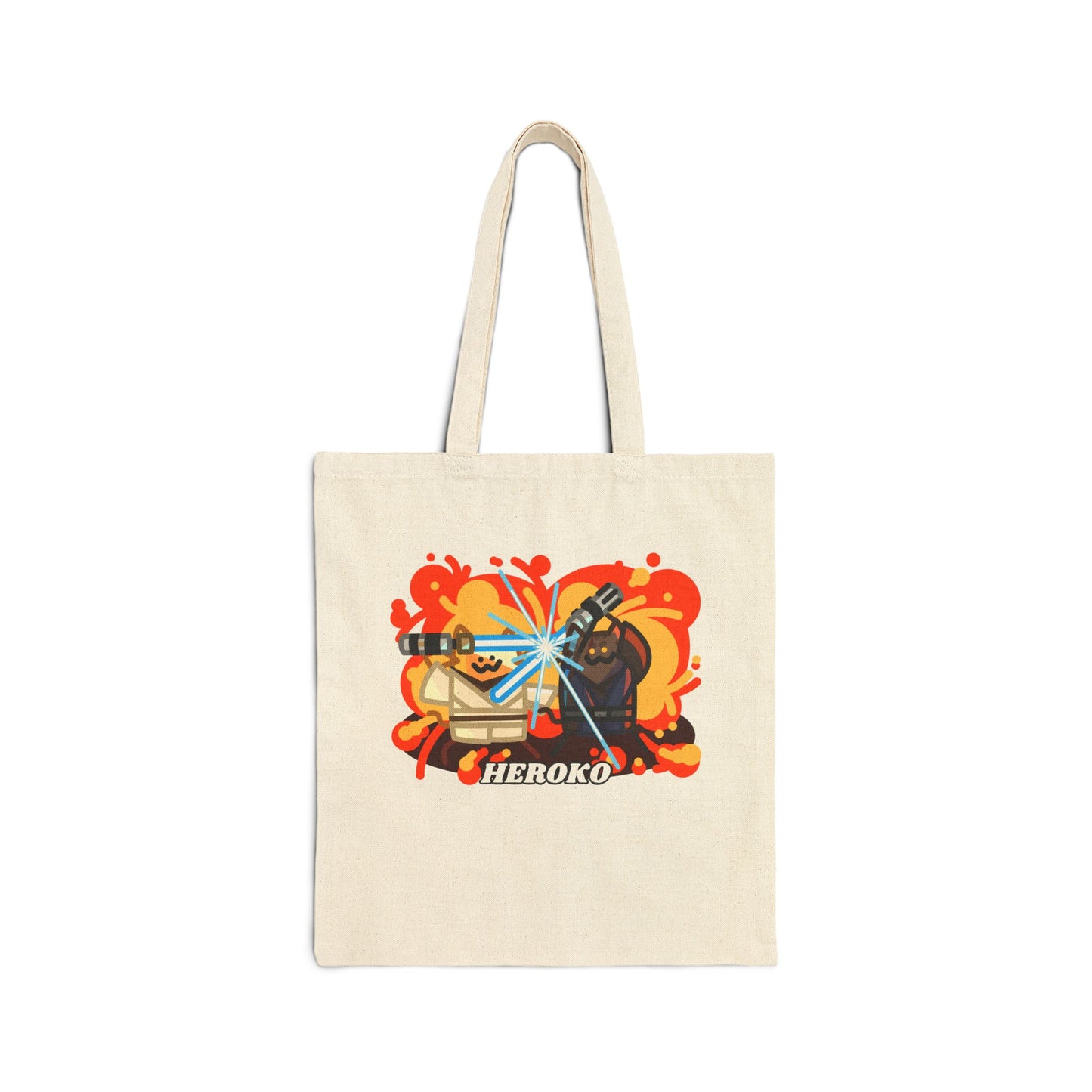 Jedi Cats Fighting Canvas Tote Bag