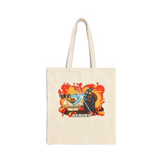 Jedi Cats Fighting Canvas Tote Bag