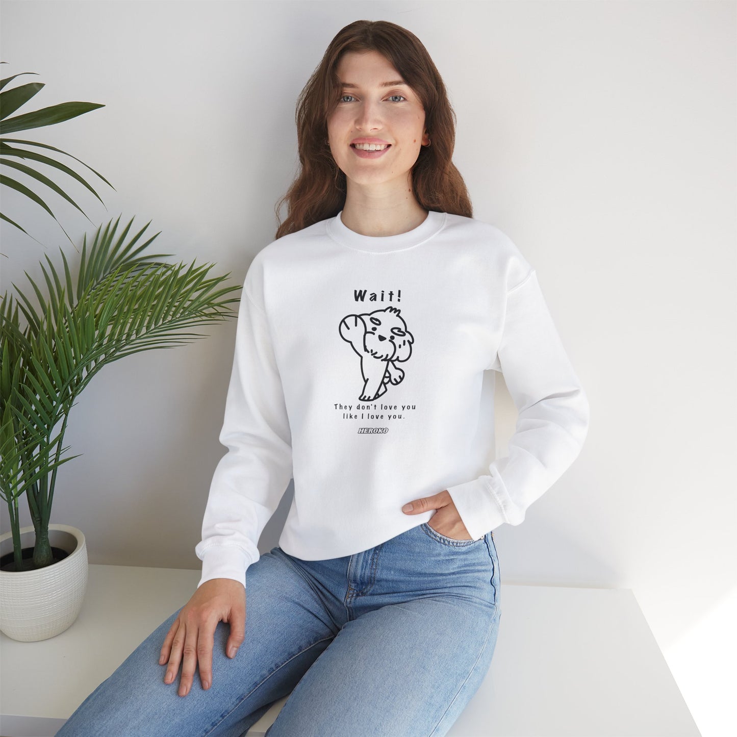 Adults WAIT! DOG MEME Crewneck Sweatshirt