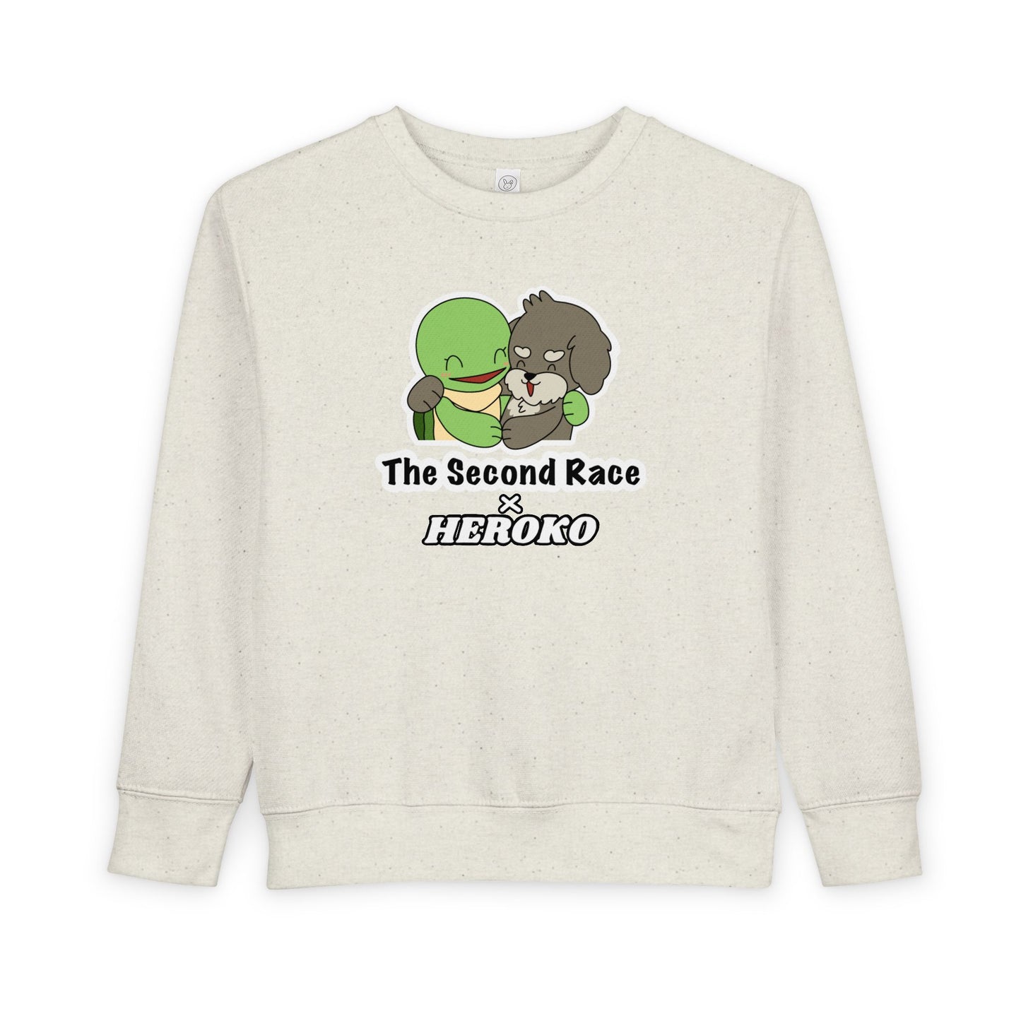 Toddler Sweatshirt - ‘The Second Race x Heroko’ Cute Turtle & Pup Kids Crewneck