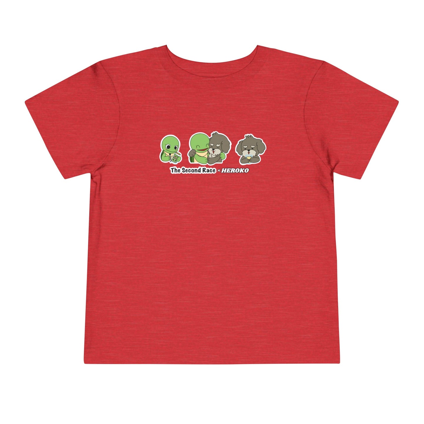 Toddler Tee — Cute Turtle and Dog Character Trio "The Second Race"