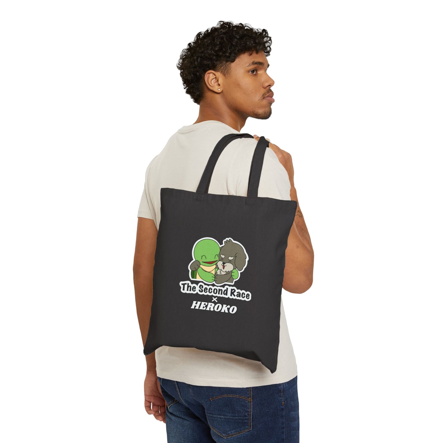 Canvas Tote Bag - Turtle and Dog Design, Perfect Pair with The Second Race Book, Ideal Gift for Teaching Financial Literacy