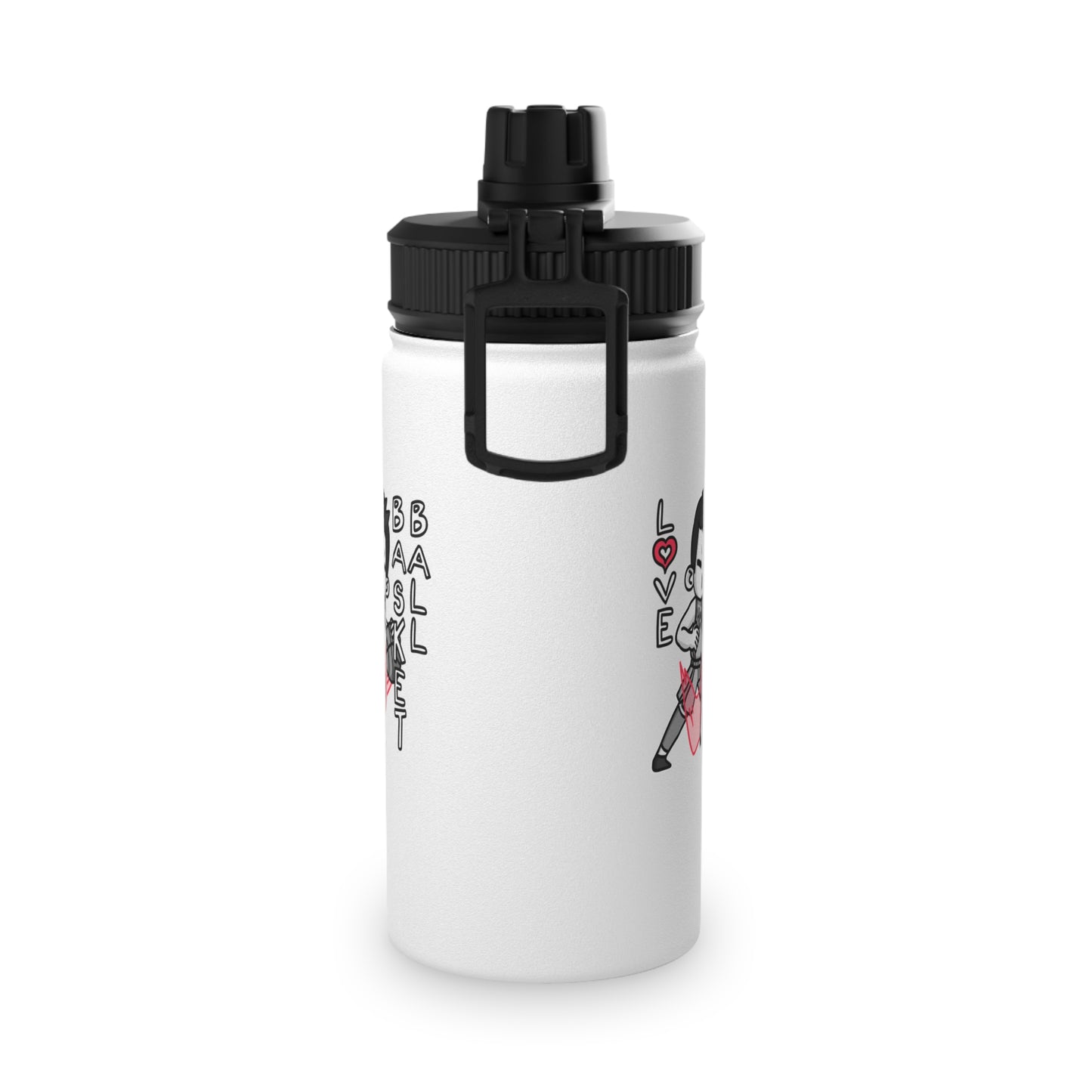 Heroko (WOYC) SPORTS - BOYS LOVE BASKETBALL Stainless Steel Water Bottle, Sports Lid