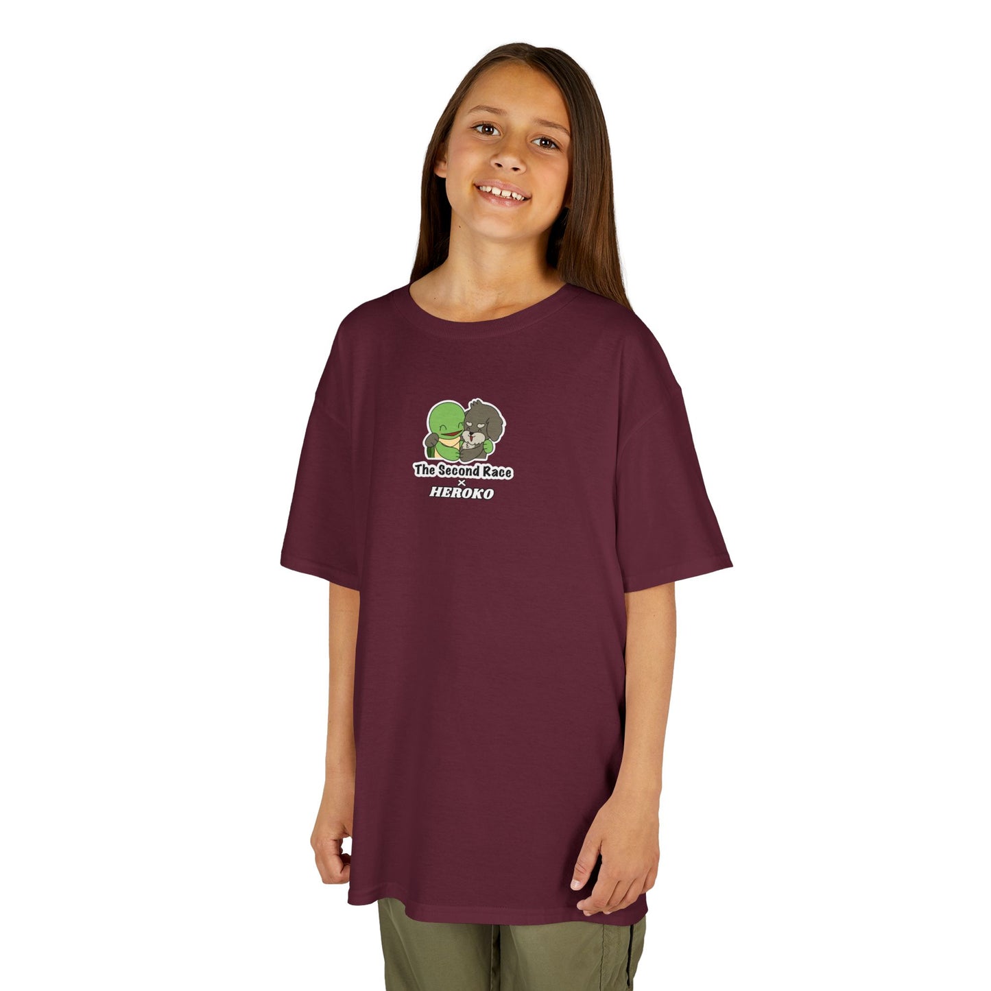 Kids Tee -"The Second Race" Cute Turtle and Puppy Graphic Tee