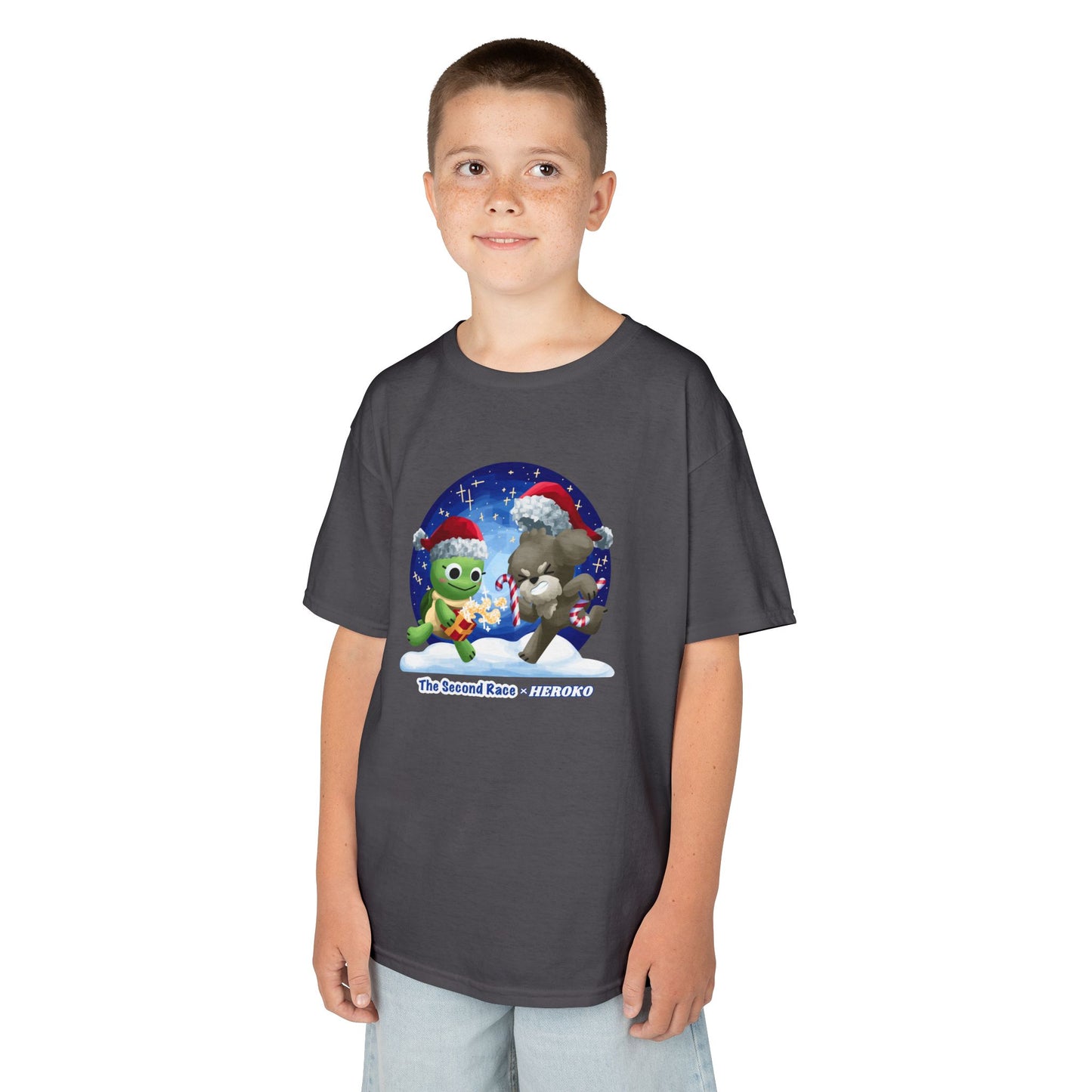 Kids Tee - Cute Holiday Turtle and Puppy in a Snow Globe from "The Second Race"